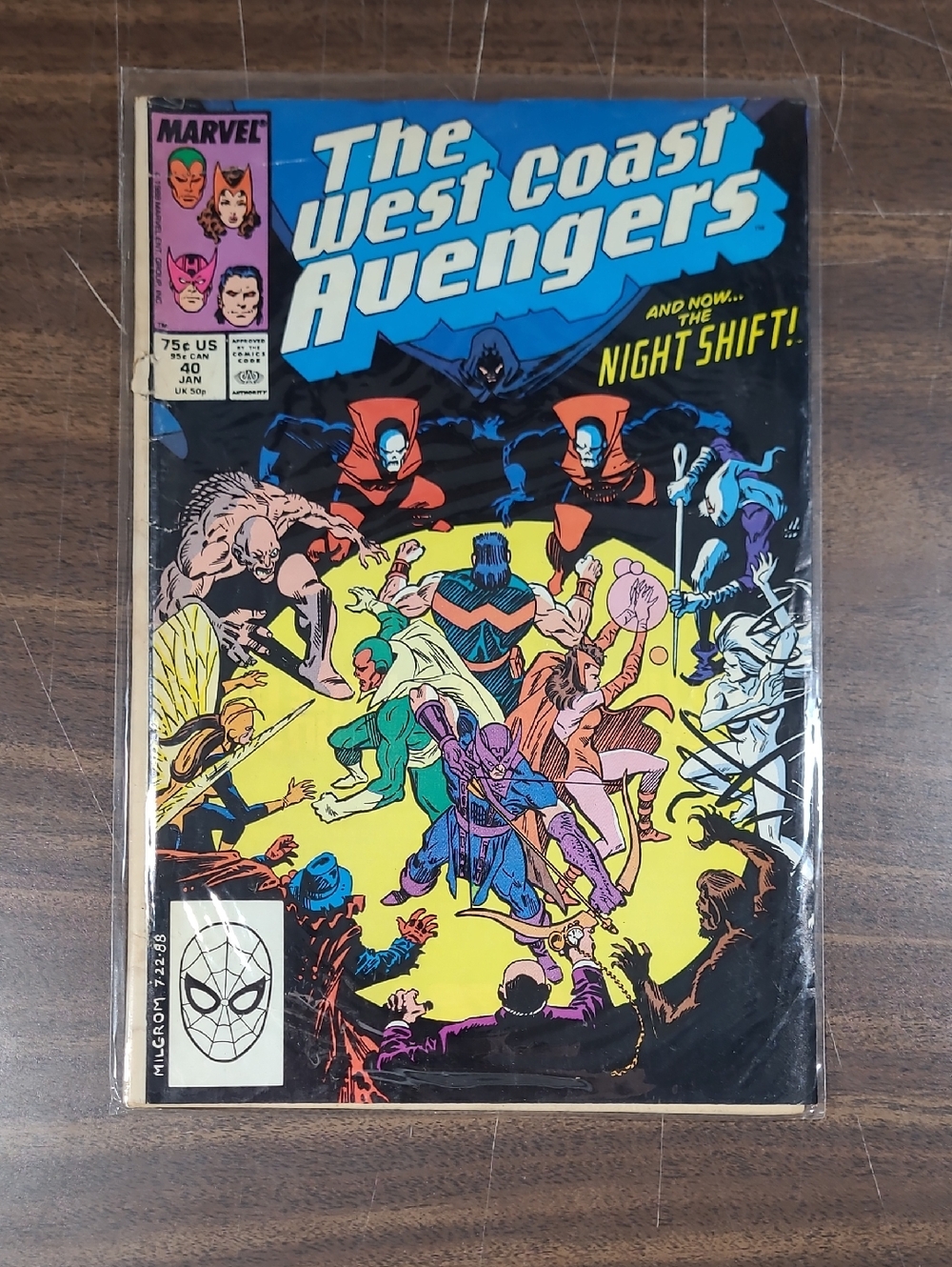 Marvel The West Coast Avengers Comic Book #40 January 1988 Bagged